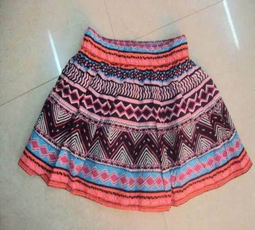 Chiffon Fine Finish Light Weight And Breathable 100% Cotton Multicolor Ladies Skirt