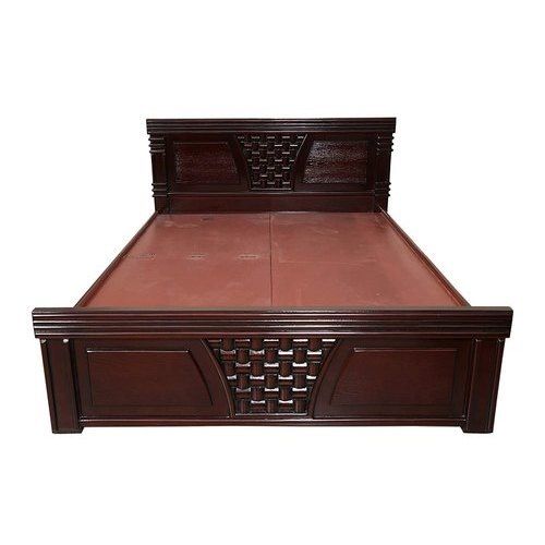 Machine Made High Strength Durable Strong And Termite Proof Modern Brown Color Wooden Bed