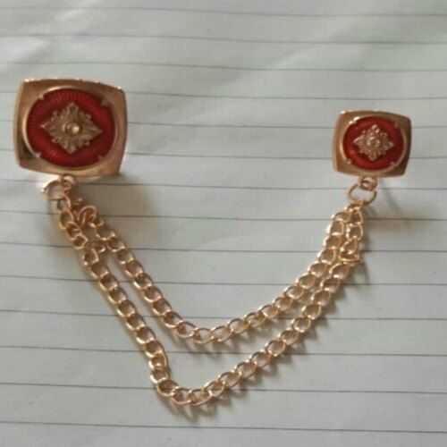 Quality Assurance Safety Pin Attached Artificial Golden Brooch