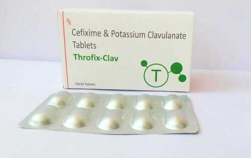 Throfix-Clav Cefixime And Clavulanate Potassium Antibiotic Tablet, 10X10 Alu Alu Pack Storage: Cool & Dry Place