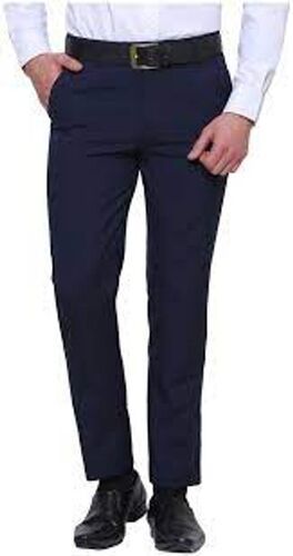 Men Navy Blue Regular Fit Solid Formal Trousers – pluss.in