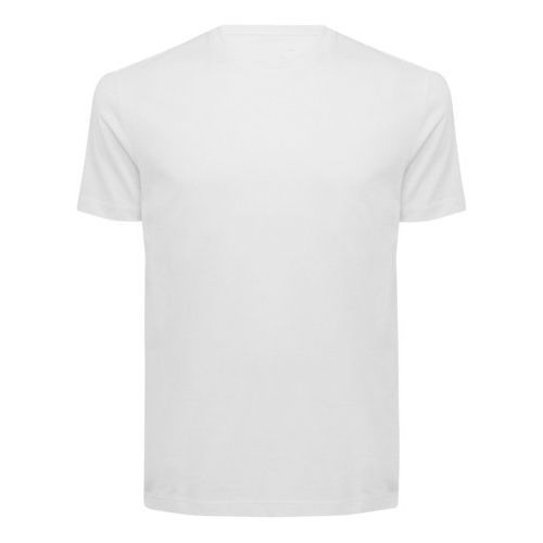 Breathable Skin Friendly Wrinkle Free White Plain Round Neck Half Sleeve Cotton T Shirts For Men