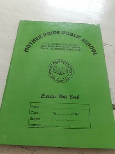 Paper Green Color Saddle Stitching White School Notebook Size 4-8 Inch For School Use