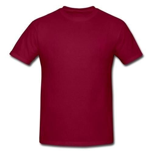 Maroon Plain Round Neck Breathable Skin Friendly Wrinkle Free Half Sleeve Cotton T Shirts For Mens