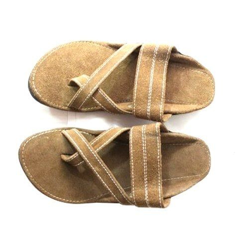 Leather Men Stylish Skin Friendly Comfortable Designer And Fancy Brown Slippers