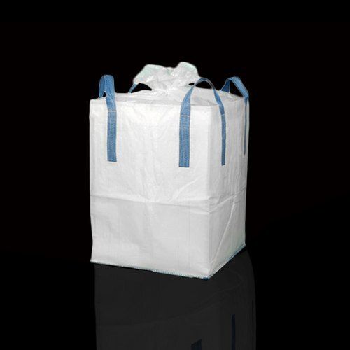 White Non Woven Bag Loop Handl Environment Friendly Plain Dyed Jumbo 50Kg Plastic Bag