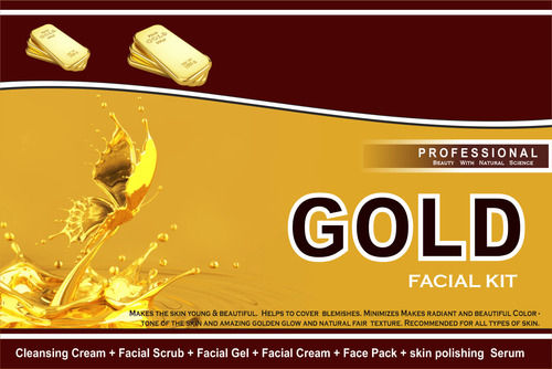 Oxeeo Gold Facial Kit Cleansing Cream + Facial Scrub + Facial Gel+ Facial Cream + Face Pack + Skin Polishing Serum