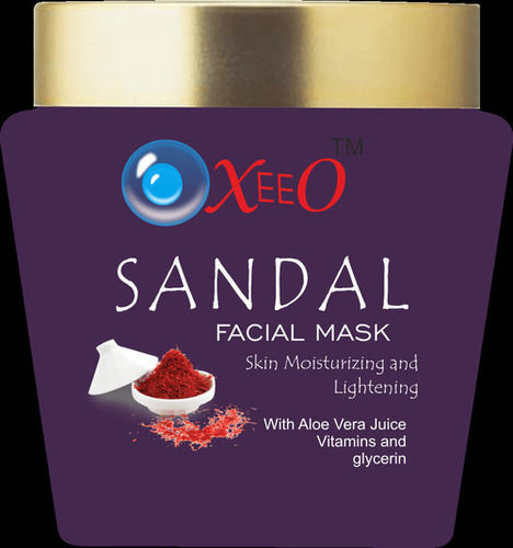 Oxeeo Sandal Facial Mask Skin Mosituring And Lightening With Aloe Vera Jucie Vitamin And Glycerin