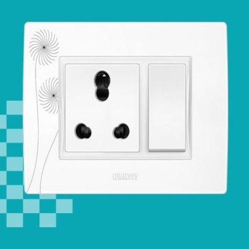 घर और ऑफिस के लिए सफेद रंग में प्लास्टिक प्रीमियम क्वालिटी वाला चमकदार स्विच विवैक