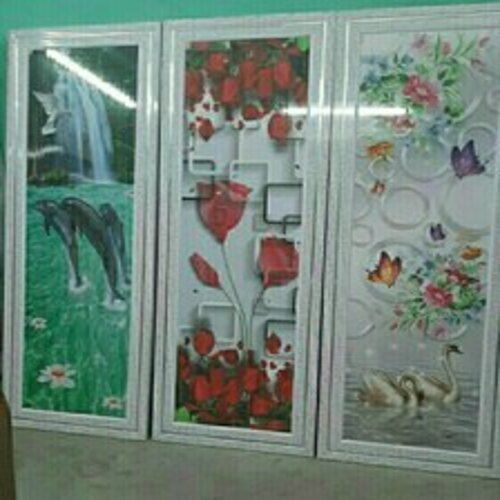 White Printed Entrance Door For Office And Home Pvc Bathroom Door