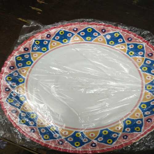 White Disposable Floral Designed Paper Plate For Wedding, Party & Event