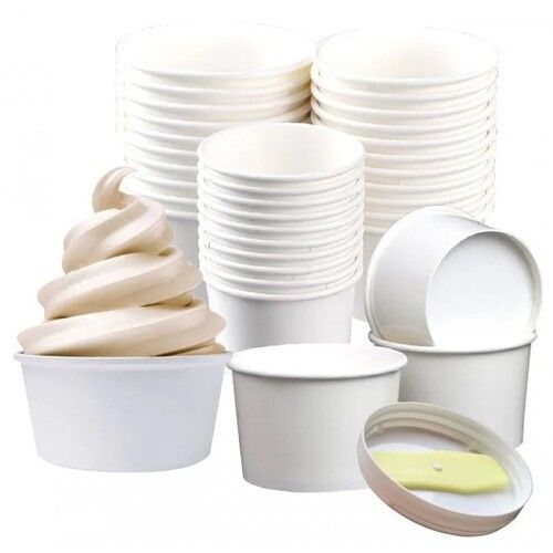 White Plastic Ice Cream Container, Capacity: 125 Ml