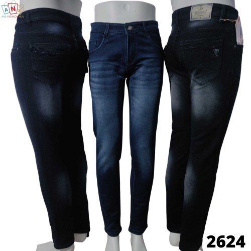 Blue Good Fitting Black Cotton Men Straight Fit Jeans 