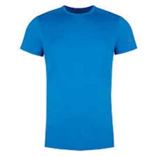 Polyester Men'S Short Sleeve Round Neck Blue Sports T-Shirt 