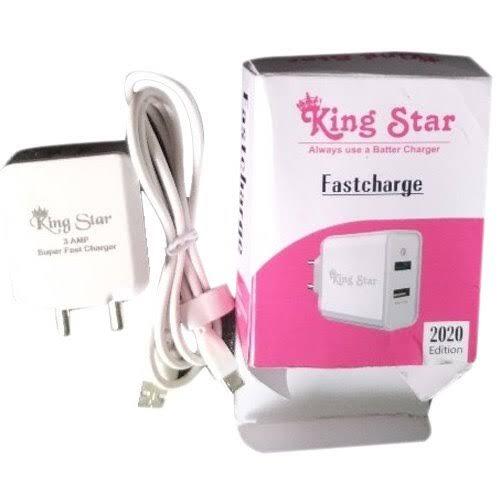 Portable And Lightweight King Star White Usb Mobile Charger With Data Cable Body Material: Plastic