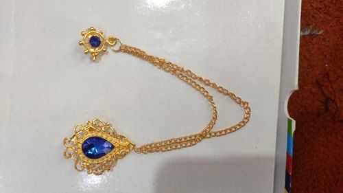 Premium Alloy, Suits Formal And Traditional Outfit, Blue Brooch