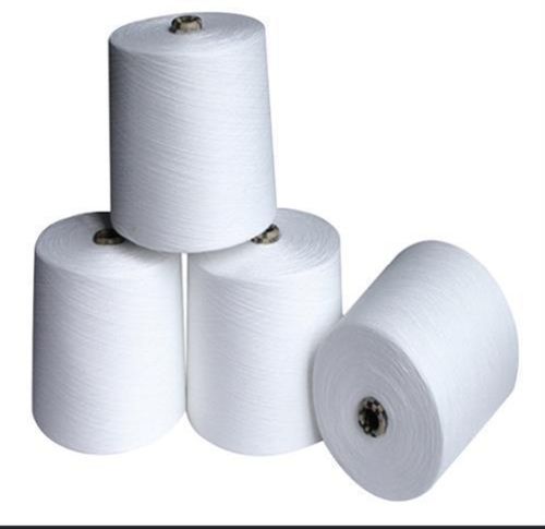 Soft Cotton High Strength And Long Durable Multiuse White Polyester Yarn 