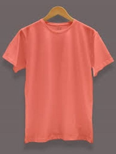 Men Round Neck And Half Sleeves Breathable Cotton Plain Orange T Shirt Age Group: 20-25