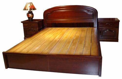 Durable Brown Colour Strong And Termite Proof Modern Wooden Bed With 2 Storage Box