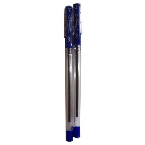 Hollow Cylinder Plastic Fine Grip Blue Ball Pen For Smooth Writing