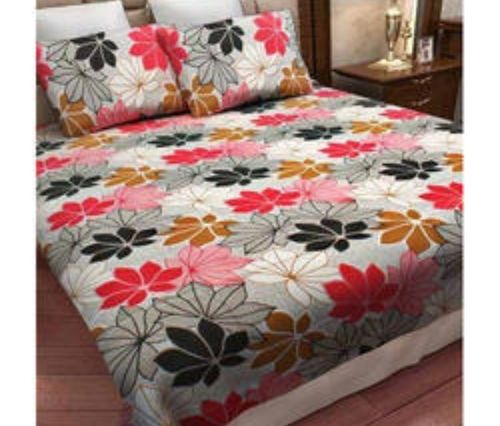 Multi Color Comfortable Skin Friendly Multicolor Floral Print Soft Double Bed Sheet With 2 Pillow Covers