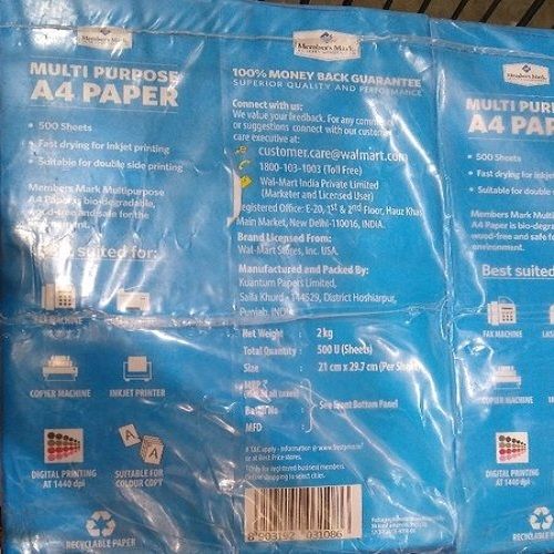 Eco Friendly A4 Bright White Soft Copy Paper Use In School And Office
