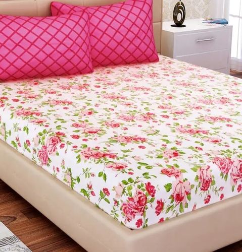 Multicolor Floral Print Soft Comfortable Skin Friendly Double Bed Sheet With 2 Pillow Covers