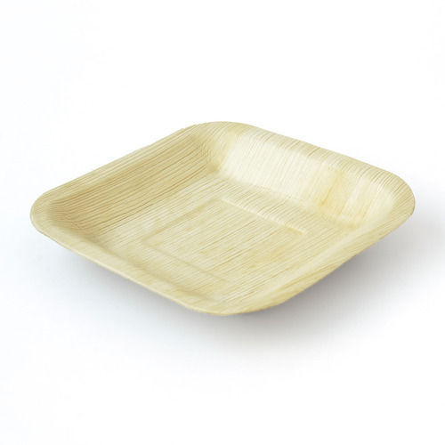 Square Plain Sandal White Areca Leaf Plates 