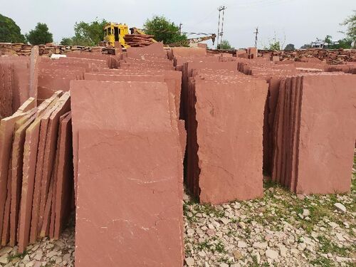 Stainless Steel Square Shape Red Sandstone Tiles, Thickness 10-15 Mm