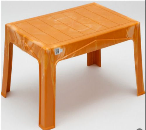 Strong And Solid Light Weight Highly Durable Rectangular Orange Plastic Table