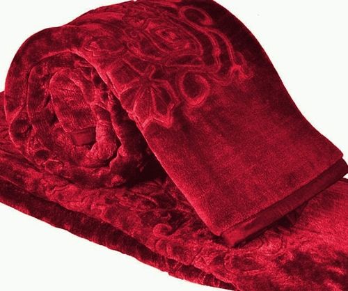 Super Soft And Comfortable Warm Fleece Red Floral Printed Mink Blanket