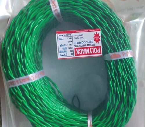 Triple Layer Pvc Coating Green Twisted Electric Copper Wire For Domestic And Industrial Connections Cable Capacity: 440 Watt (W)