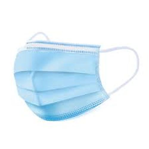 3 Ply Blue Face Mask With Elastic Ear Age Group: Men