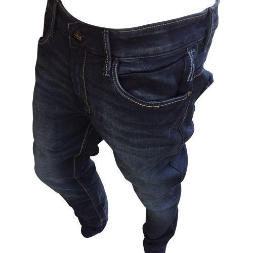 Mens Scratch Jeans Pants for Men Stylish Slim Fit Stretch Jeans Denim Men  Pant, Plain Black Colour, 32W Size -