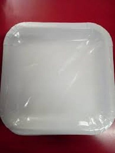 Disposable And Eco Friendly Silver Coated White Square Paper Plates