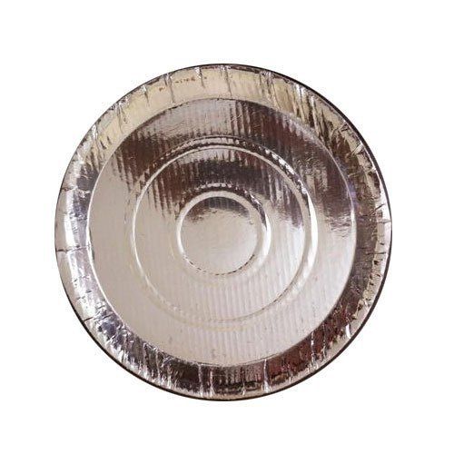 Eco Friendly And Disposable Silver Round Foil Paper Plates For Food Serving