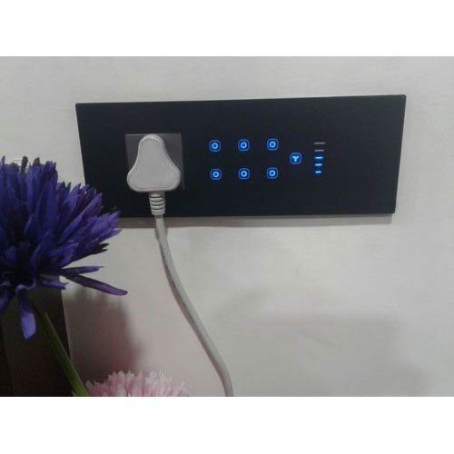 Black Long Lasting Durable Smart Technology Touch Switch Board, 7 Modules