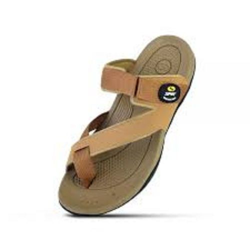 Rubber Men Soft Comfortable And Light Weight Leather Flip Flop Brown Chappal 