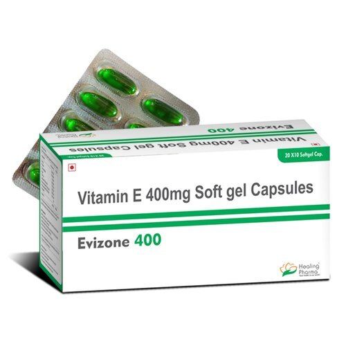 Rich Source Of Vitamin E Soft Gel Capsules, Evizone 400 Capsules Recommended For: Benefit For Skin Health