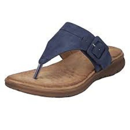 Women Stylish Regular Wear Comfortable Leather Brown And Blue Chappal 