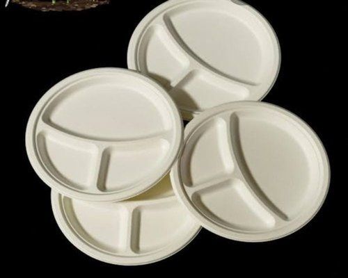 Wrinkle Free Environment Friendly Round White Disposable Plates For Food Serving