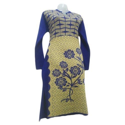 Green Full Sleeve Fancy Ladies Woolen Ladies Kurti For Casual And Regular Wear