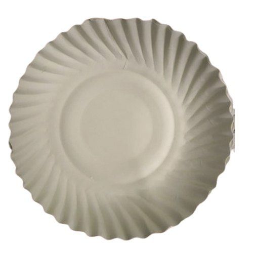 Silver Highly Durable Wrinkle Free Round White Plain Paper Plates For Food Serving