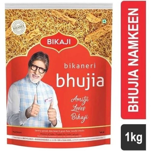 Bikaji Tasty And Spicy Bikaneri Besan Bhujia For Snacks, Pack Of 1 Kg Grade: Food Grade