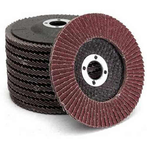 एल्यूमीनियम ऑक्साइड भूरे रंग और गोल आकार में 4 इंच 100 मिमी 80 ग्रिट फ्लैप डिस्क