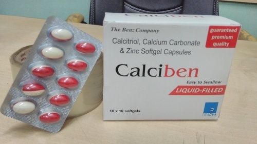 Calcitriol, Calcium Carbonate And Zinc Softgel Capsules, 10 X 10 Capsule Pack