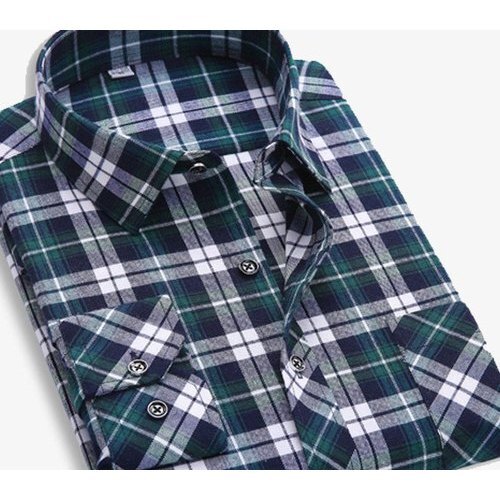 Checked Blue And White Simple Stylish Look Pure Cotton Blue Casual Shirt For Mens