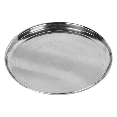 Eco Friendly Reusable Silver Stainless Steel Dinner Plate Size: Large