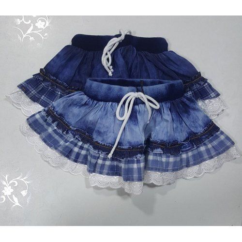 Kids Stretchable And Comfortable Fancy Stylish Elegant Look Blue Denim Skirt Age Group: 6-12