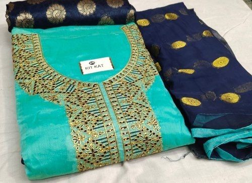 Light Weight 100 Percent Pure Comfortable And Smooth Sky Blue Salwar Suit